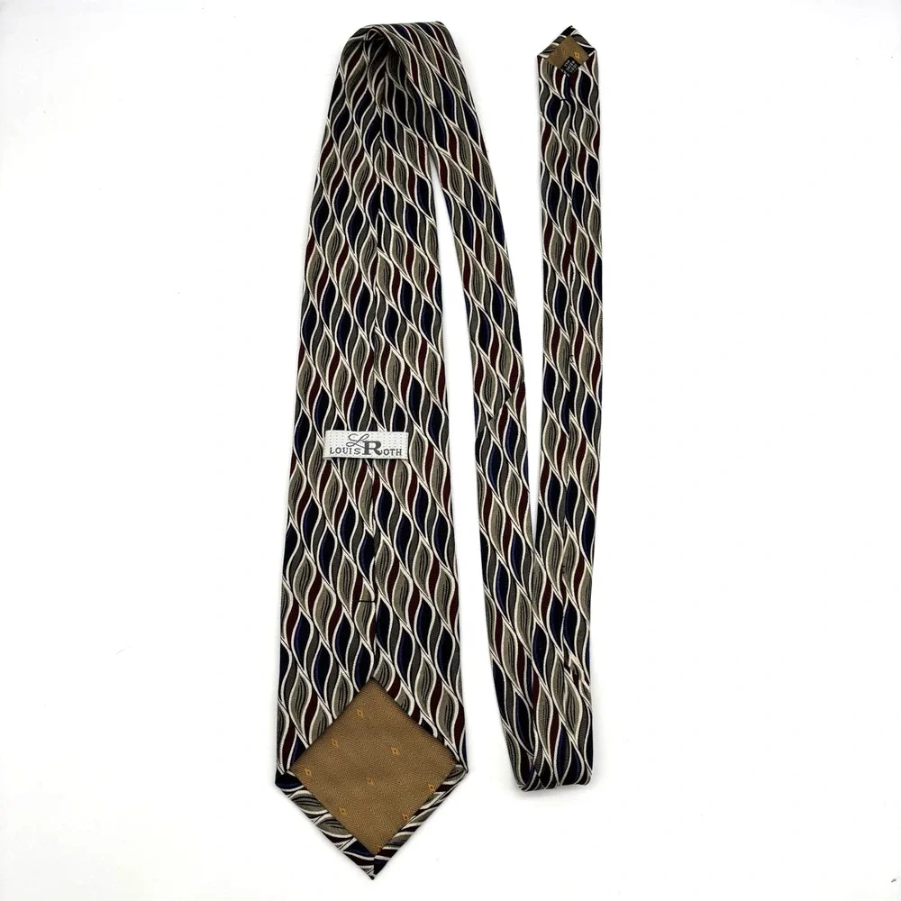 Lot of 3 1980s Louis Roth 100% Silk Multicolor Abstract Neckties 60